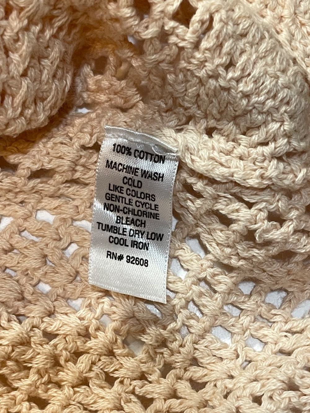 JW Style 100% Cotton Crochet Top Pullover Sweater Size M Like New - Picture 6 of 11